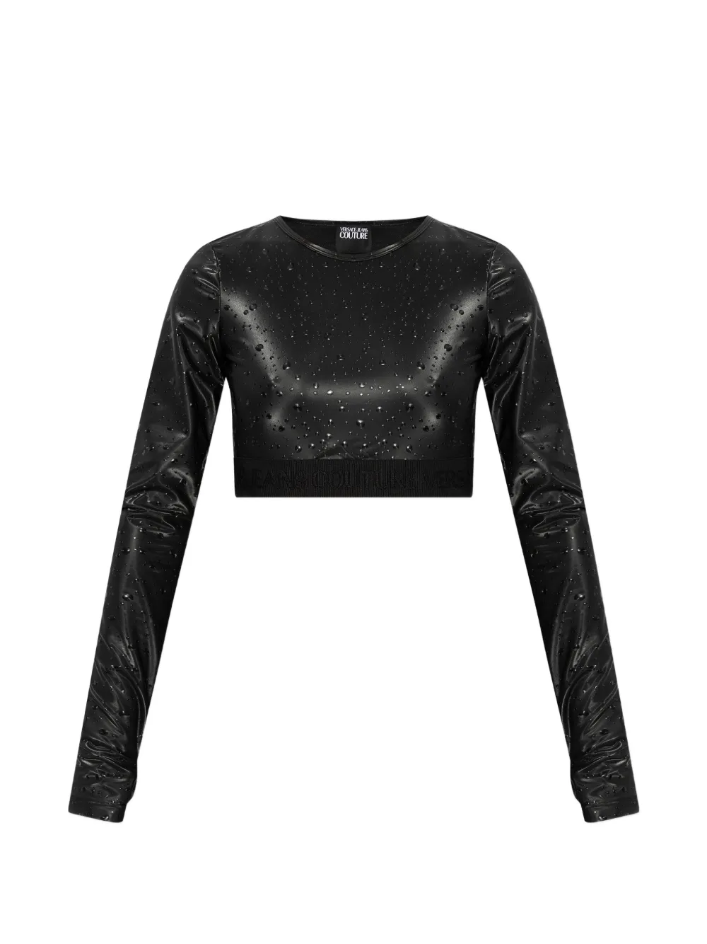 Versace Jeans Couture long-sleeves crop top - Nero