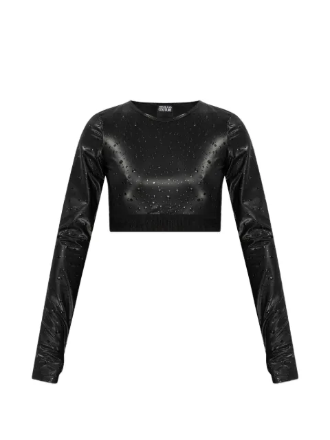 Versace Jeans Couture Blusa cropped mangas longas