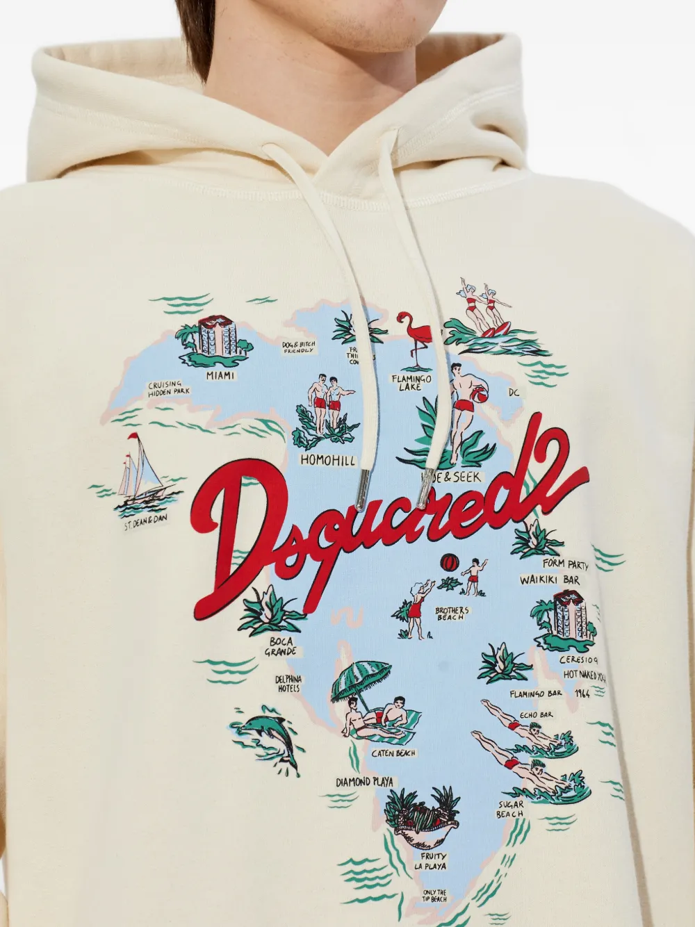 DSQUARED2 Hoodie met print Beige