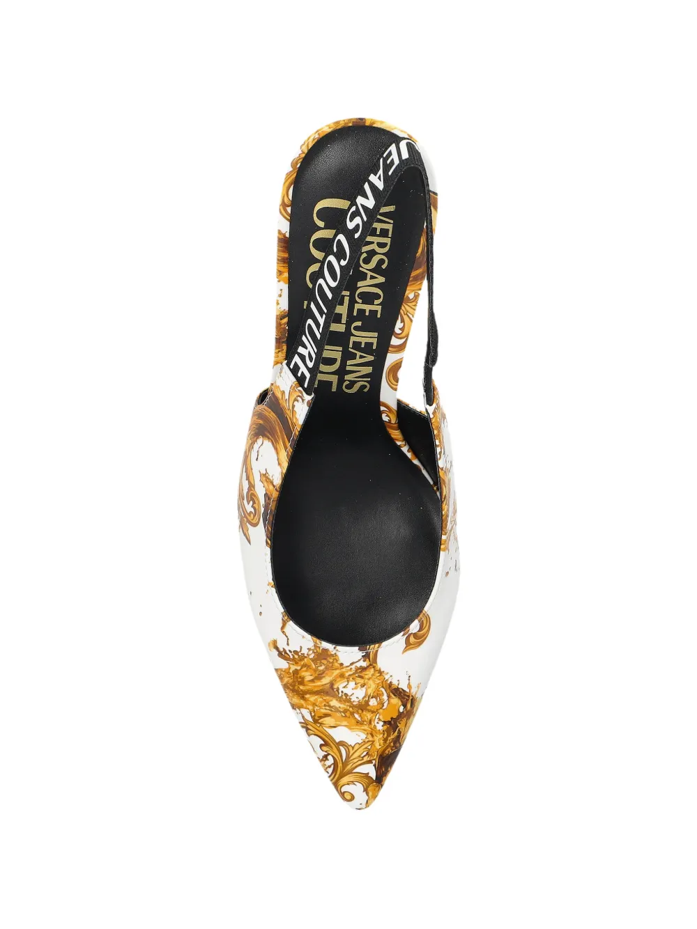 Versace Jeans Couture Slingback pumps met Barocco-print Wit