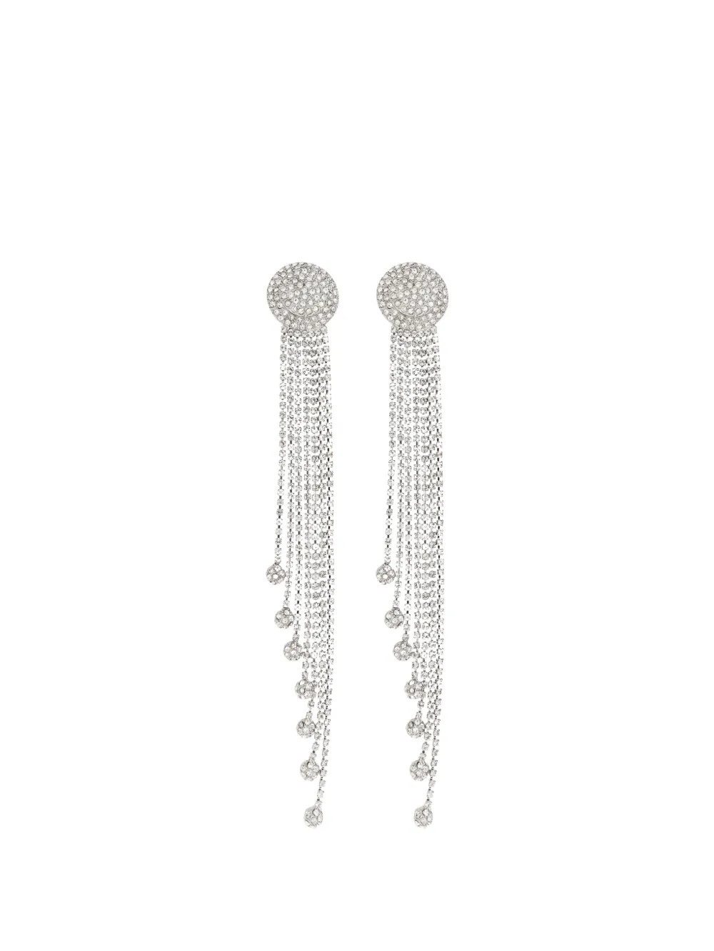 Alessandra Rich embellished tassel earrings - Argento