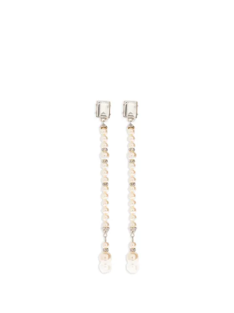 Alessandra Rich stone pearl drop earrings