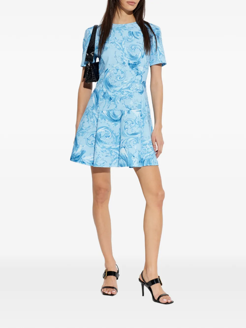 Versace Jeans Couture pleated print dress - Blu