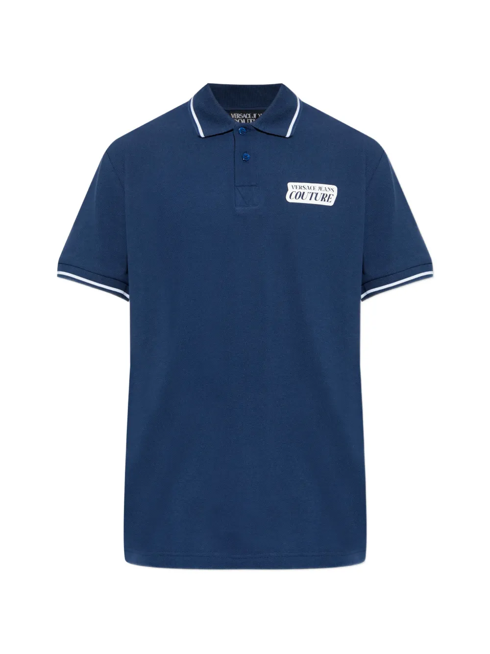 Versace Jeans Couture logo trim polo shirt - Blu