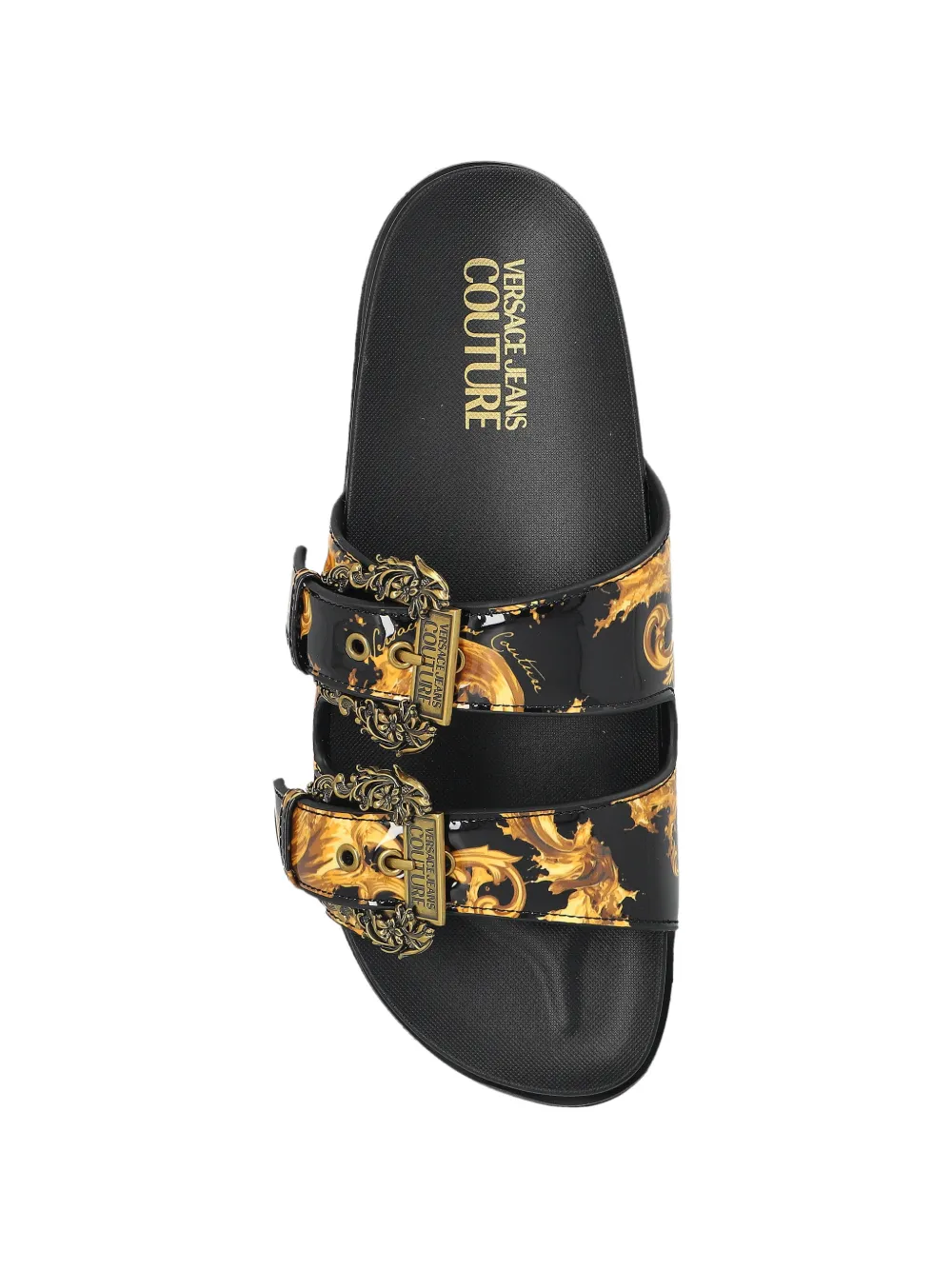 Versace Jeans Couture Barocco sandalen met gespen Zwart