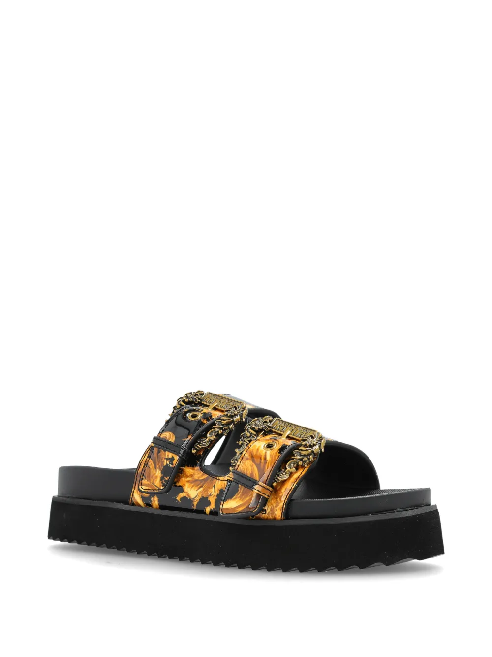 Versace Jeans Couture Barocco sandalen met gespen Zwart