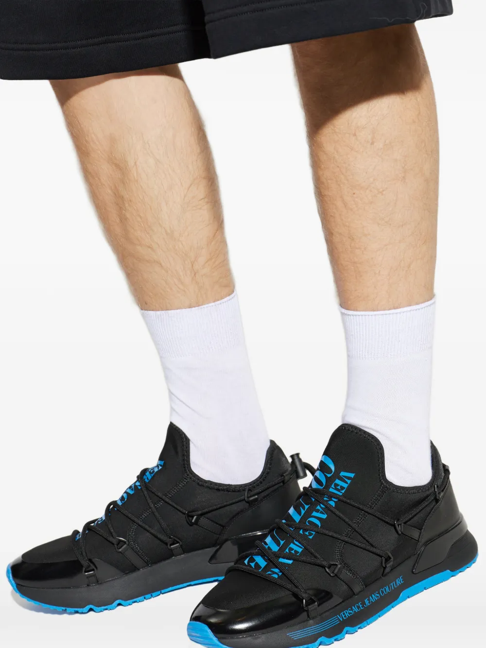 Versace Jeans Couture Sneakers met logoprint Zwart