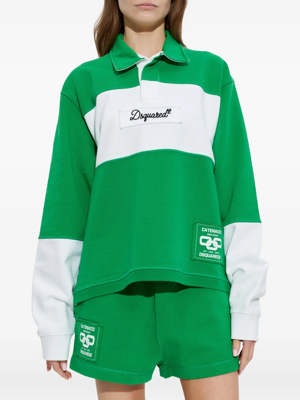  Dsquared2 Stripe Collared Sweater - Green 