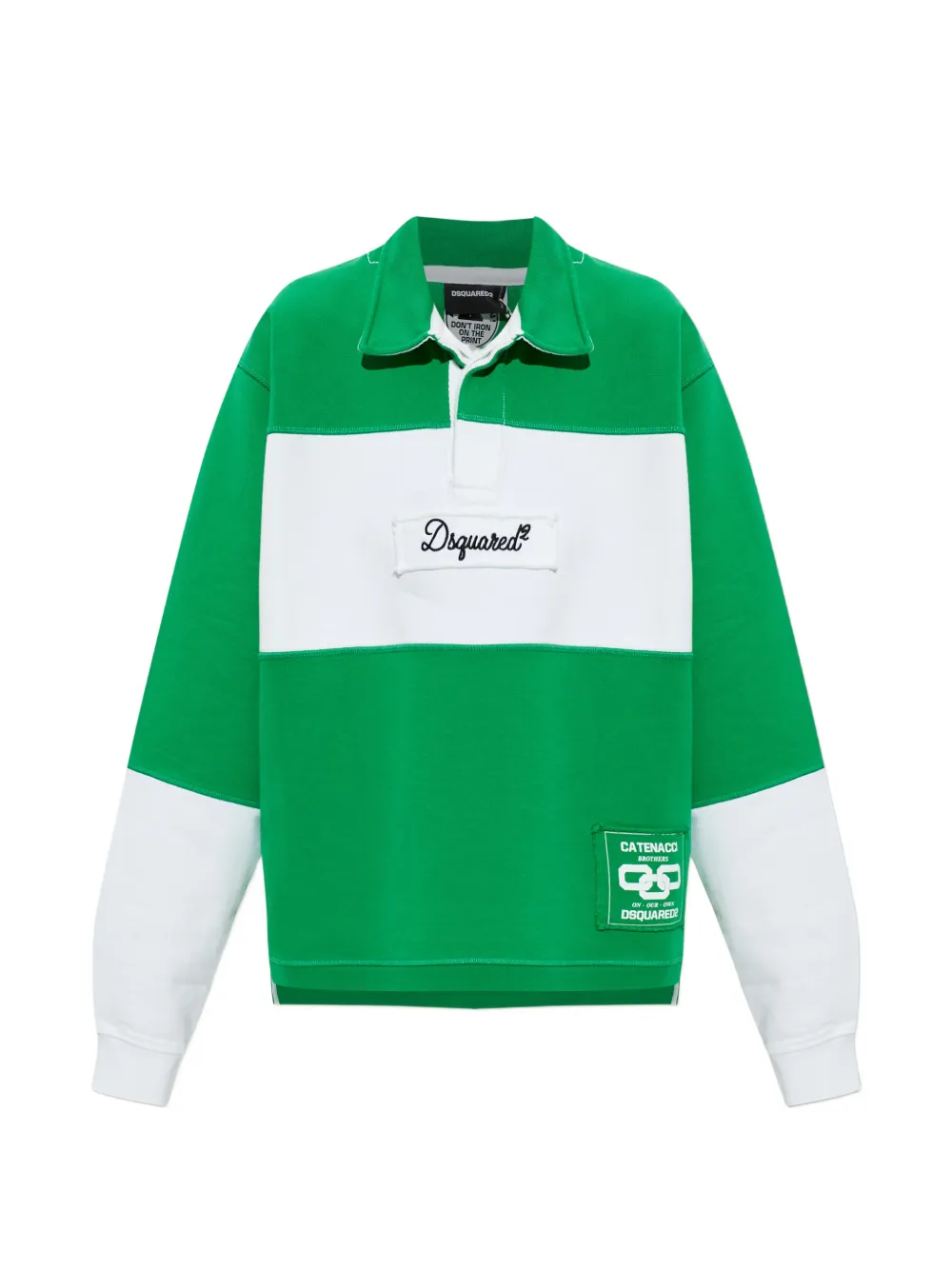 DSQUARED2 stripe collared sweater - Verde