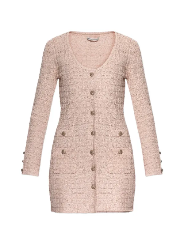 Alessandra Rich Button-pocket Dress in Pink
