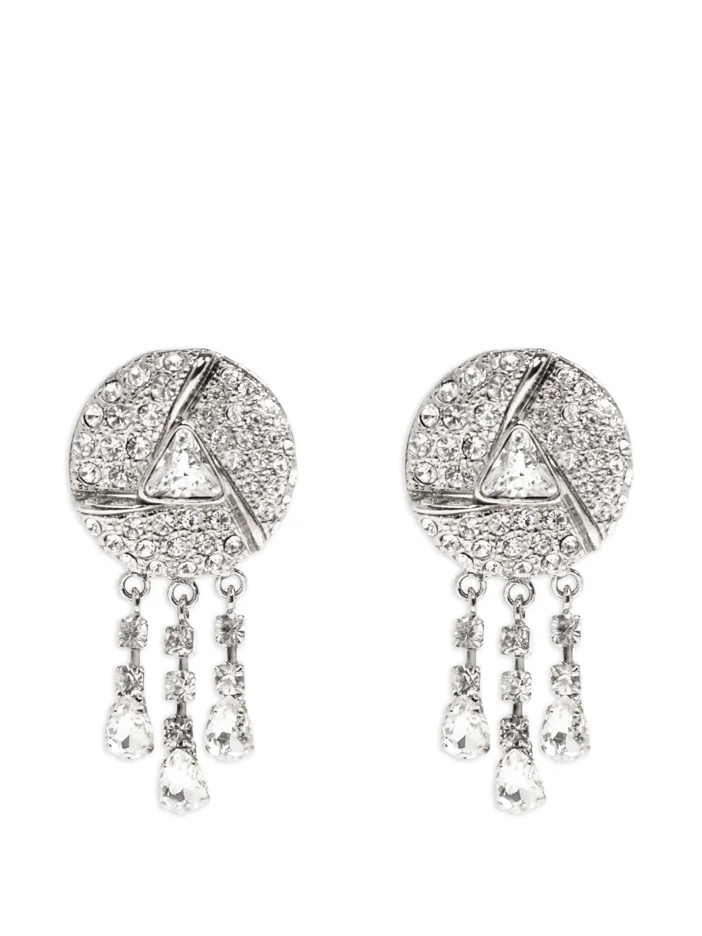 Alessandra Rich stone embellished drop earrings - Argento