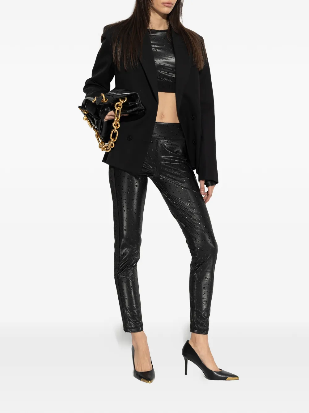  Versace Jeans Couture Water Drop-print Leggings - Black 
