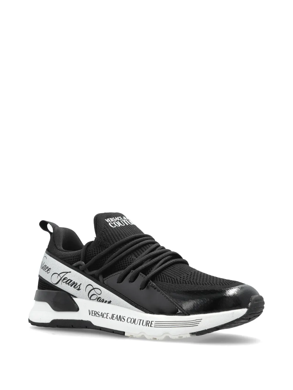 Versace Jeans Couture Sneakers met logoband Zwart