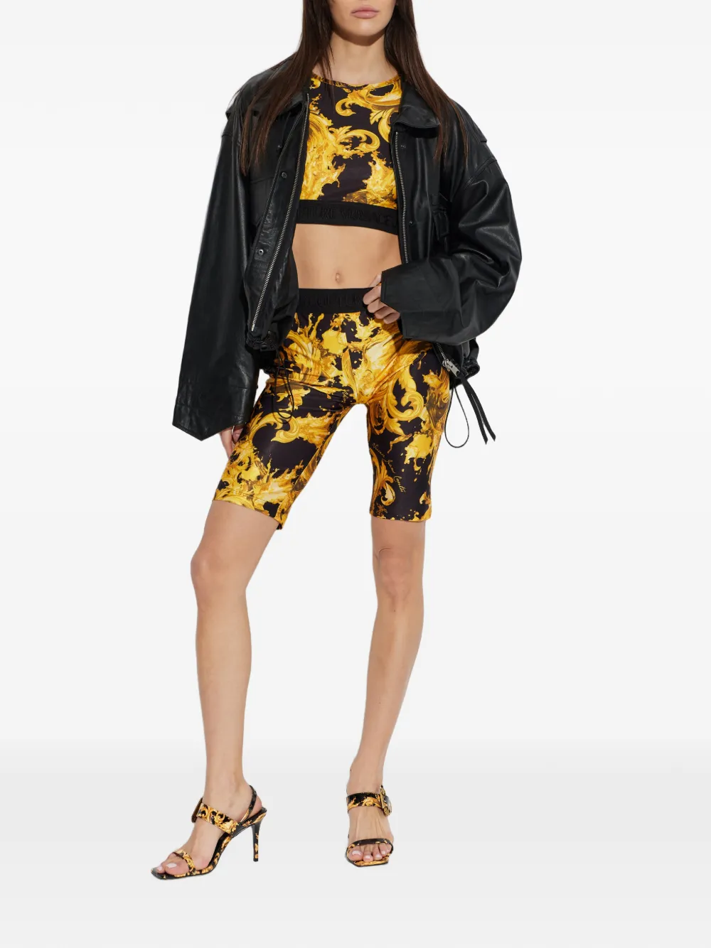 Versace Jeans Couture Fondo Emily sandalen met patroon Zwart