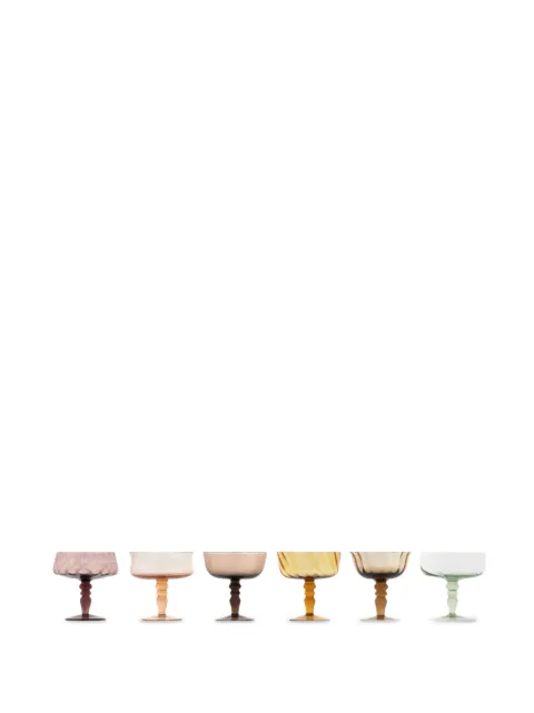 Bitossi Home Assorted shapes textured goblets (set of six)