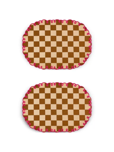 Bitossi Home checkerboard scalloped placemats (set of two)