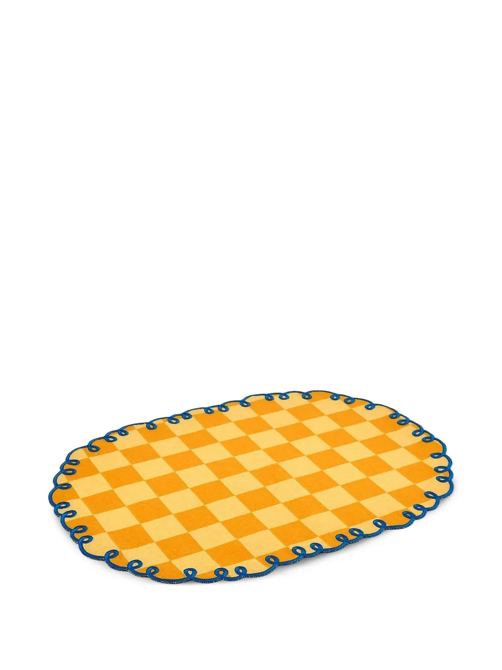  Bitossi Home Checkered Scalloped Placemats (set Of Two) - Orange 