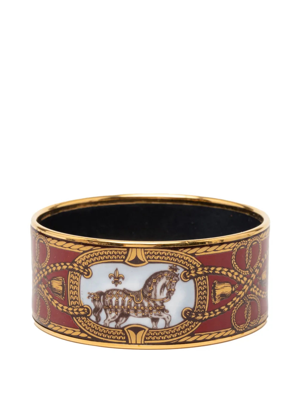 20th Century Extra Wide Enamel Grand Apparat Bracelet 70 Costume Bracelet