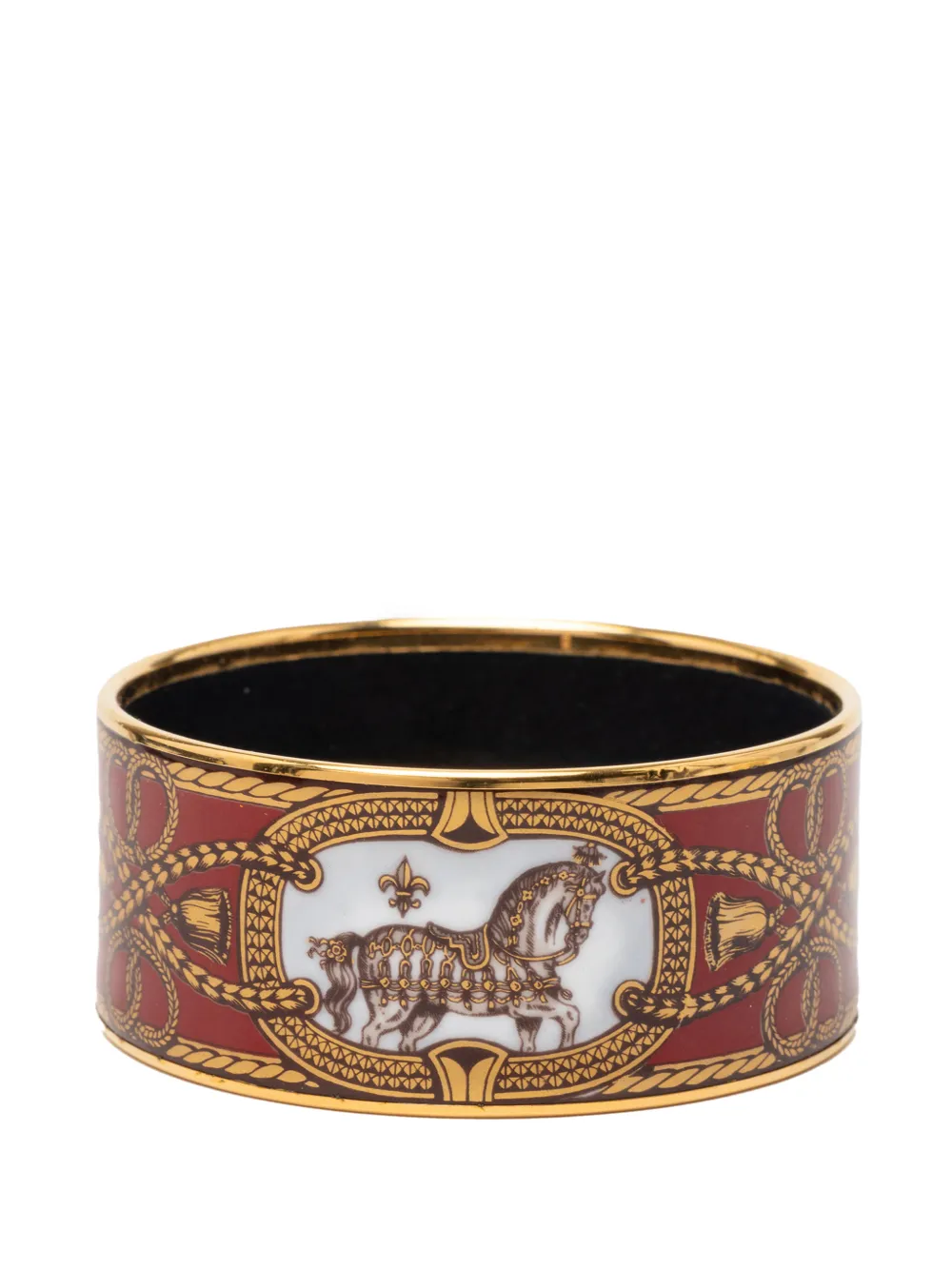 20th Century Extra Wide Enamel Grand Apparat Bracelet 70 Costume Bracelet