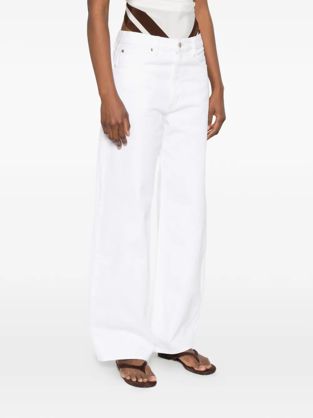  Frame The Bow High-waisted Jeans - White 