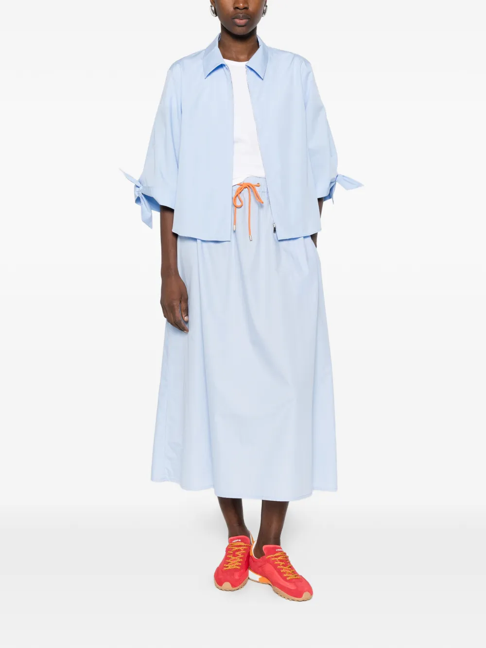 Drawstring Midi Skirt