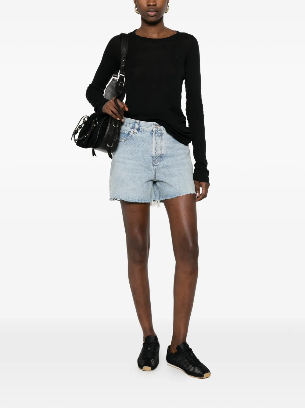  Frame The Everyday Frayed Shorts - Blue 