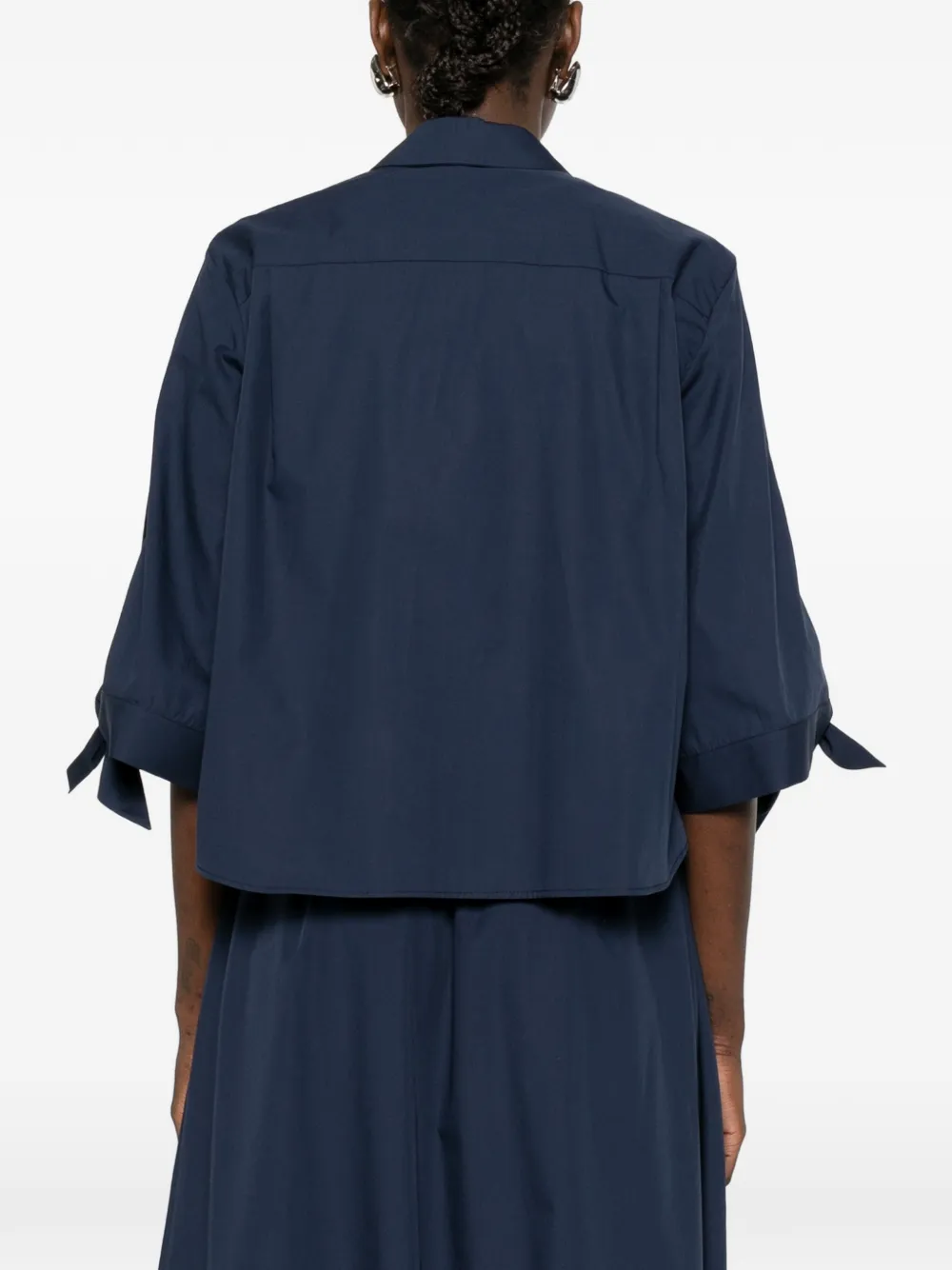 tie-sleeve zip shirt
