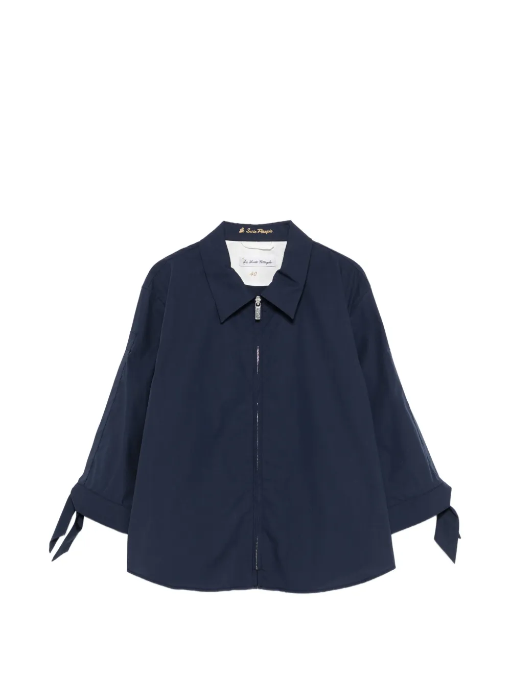 Le Sarte Pettegole tie-sleeve zip shirt - Blue
