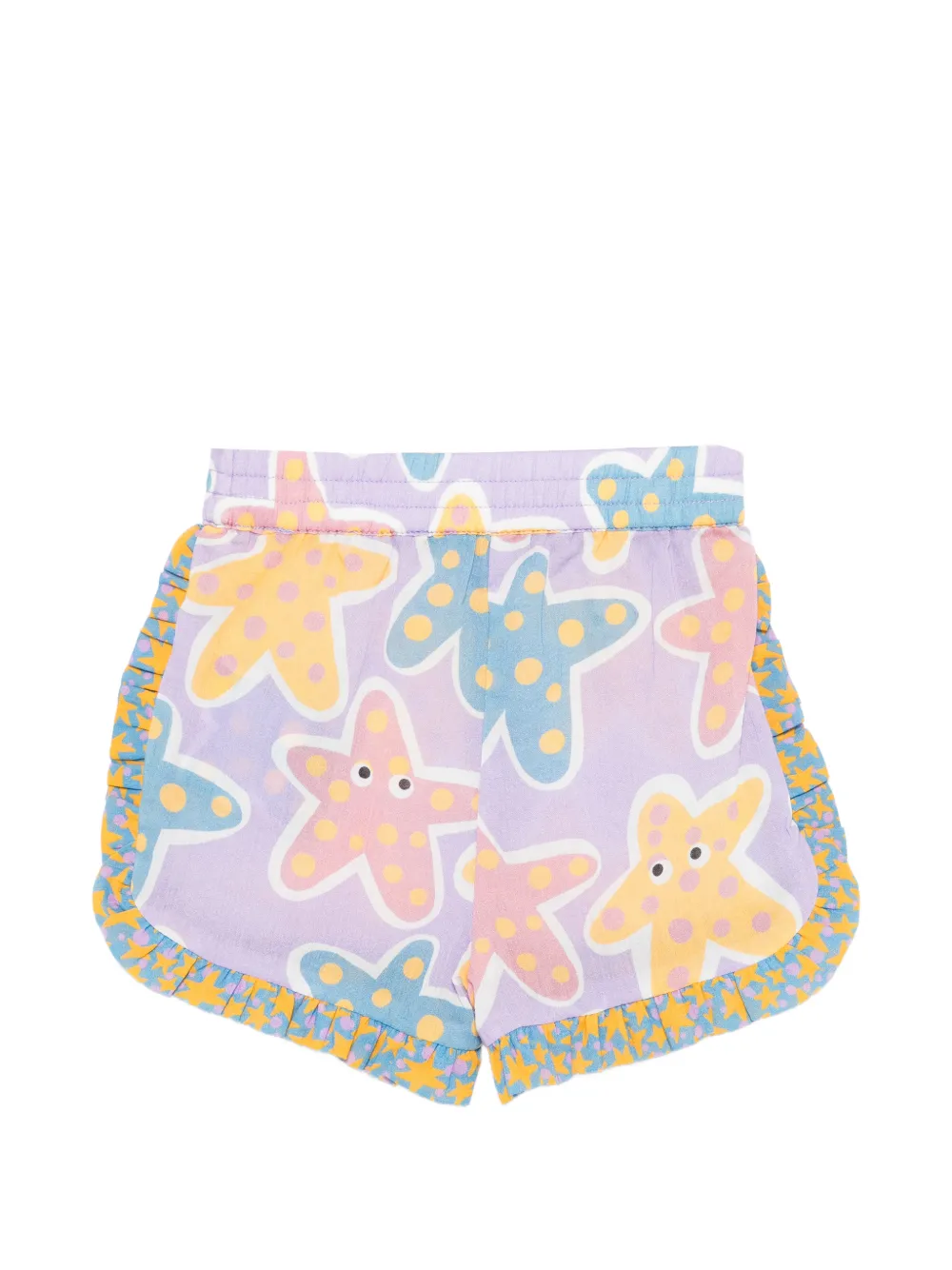 Stella McCartney Kids Shorts met zeesterprint en ruches Paars
