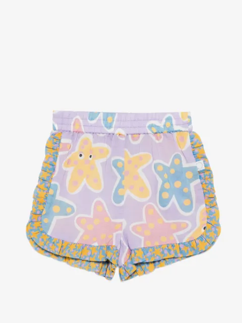 Stella McCartney Kids ruffled starfish print shorts