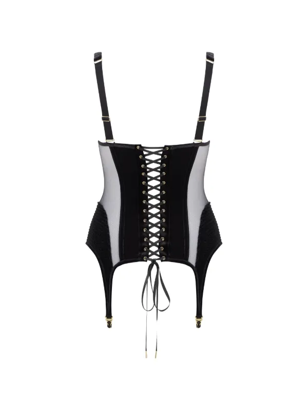 Maison Close x Scandale Rococo Open Garter Corset | Black | FARFETCH