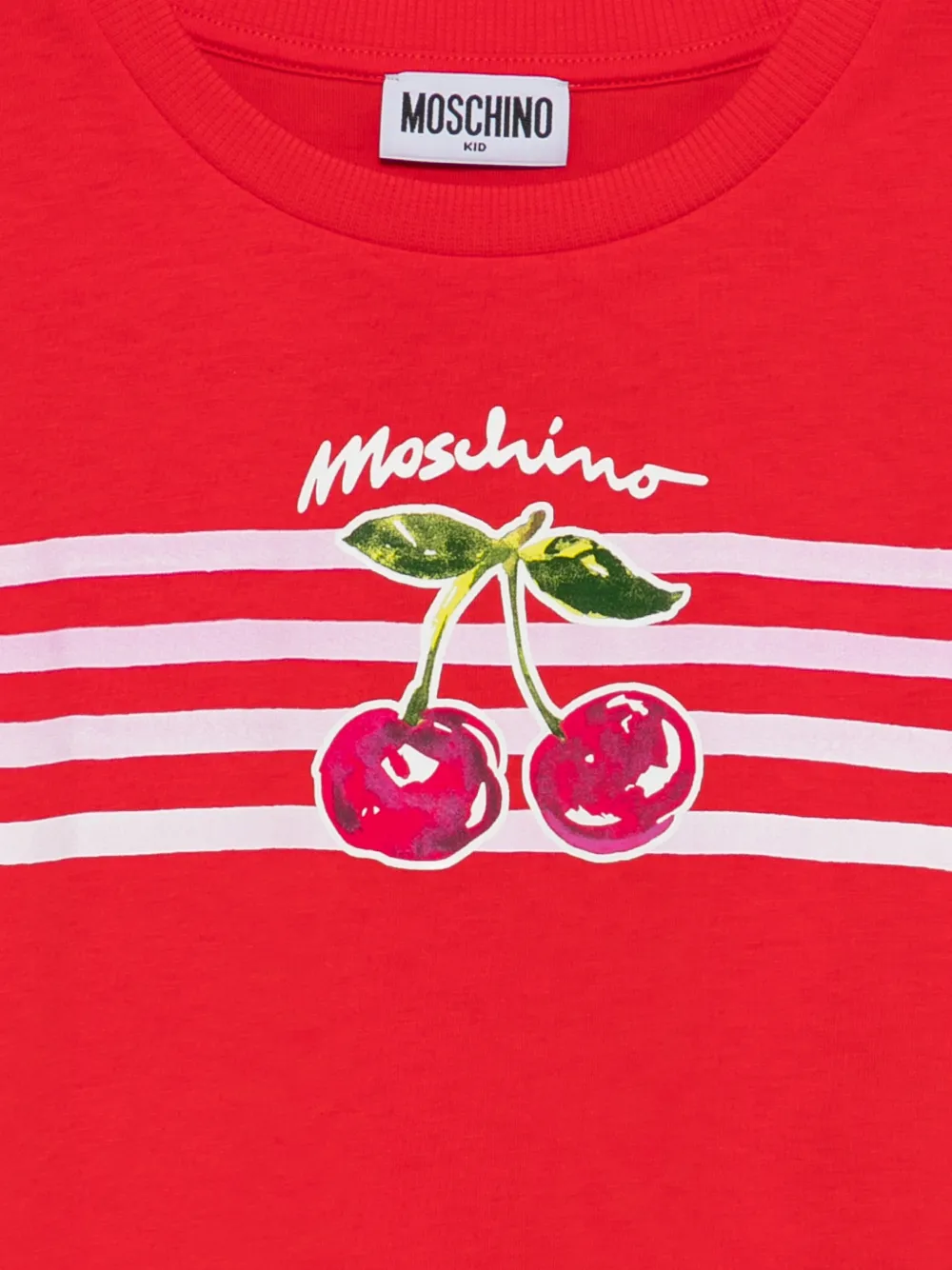 Moschino Kids T-shirt met kersenprint Rood