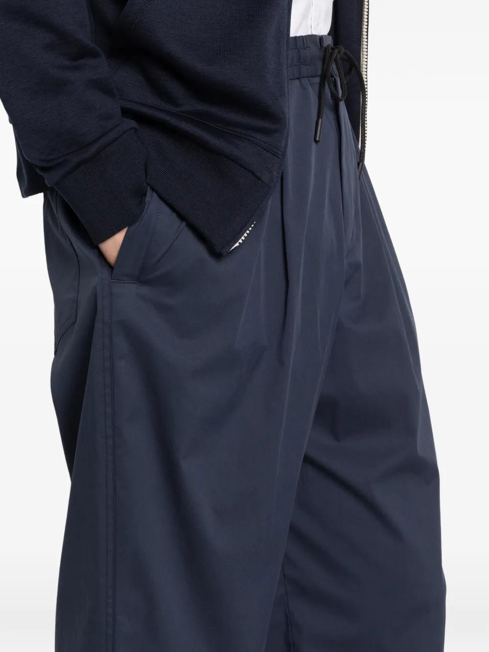PT Torino Plooibroek met wijde pijpen Blauw
