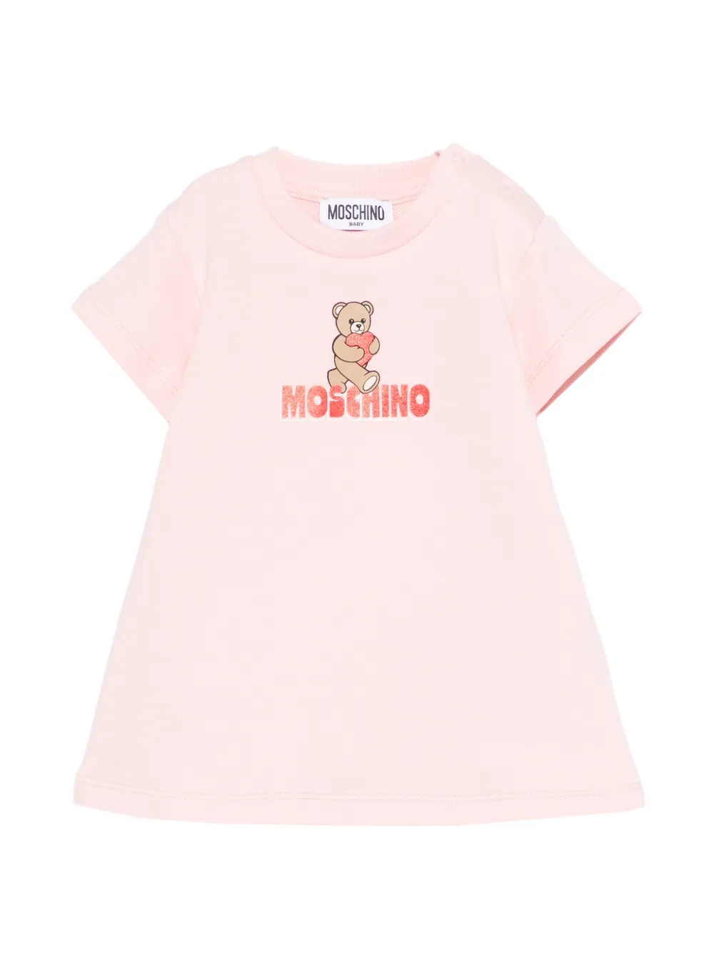 Moschino Kids teddy-print dress - Rosa