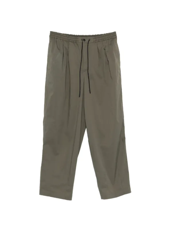 PT Torino Drawstring-fastening Wide-leg Trousers in Green