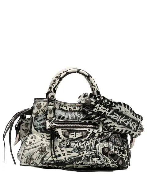 Balenciaga Pre-Owned 2022-2025 Lambskin Motocross Graffiti Neo Cagole XS satchel