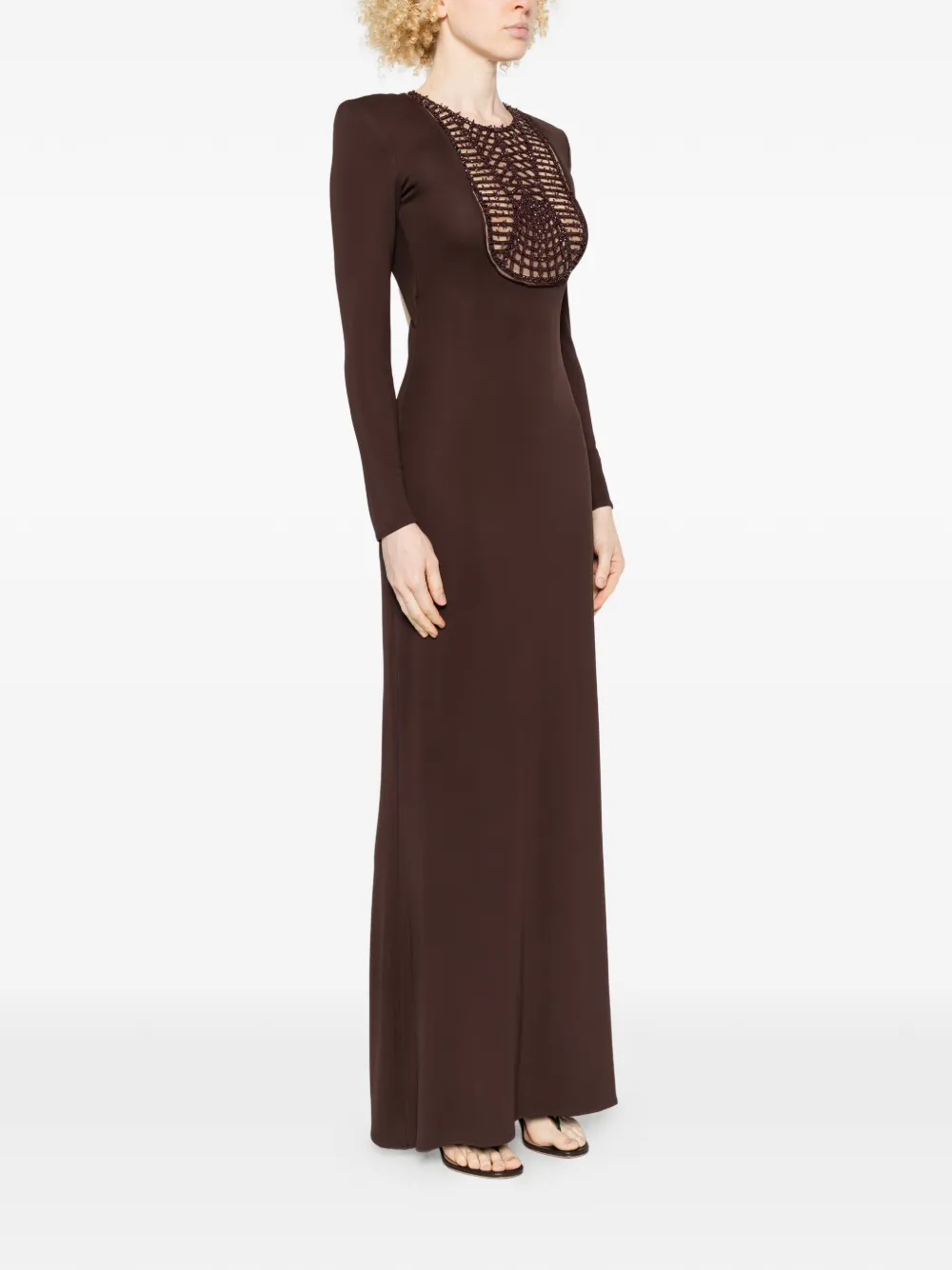  Elisabetta Franchi Red Carpet Maxi Dress - Brown 
