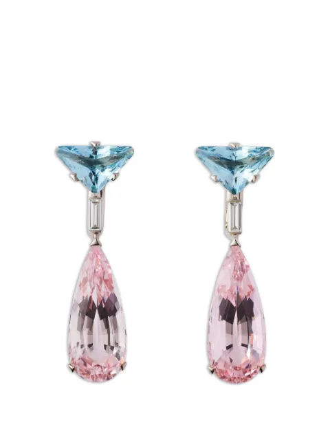 Prada Couleur Vivante pendant earrings - white gold with aquamarine, morganites and diamonds