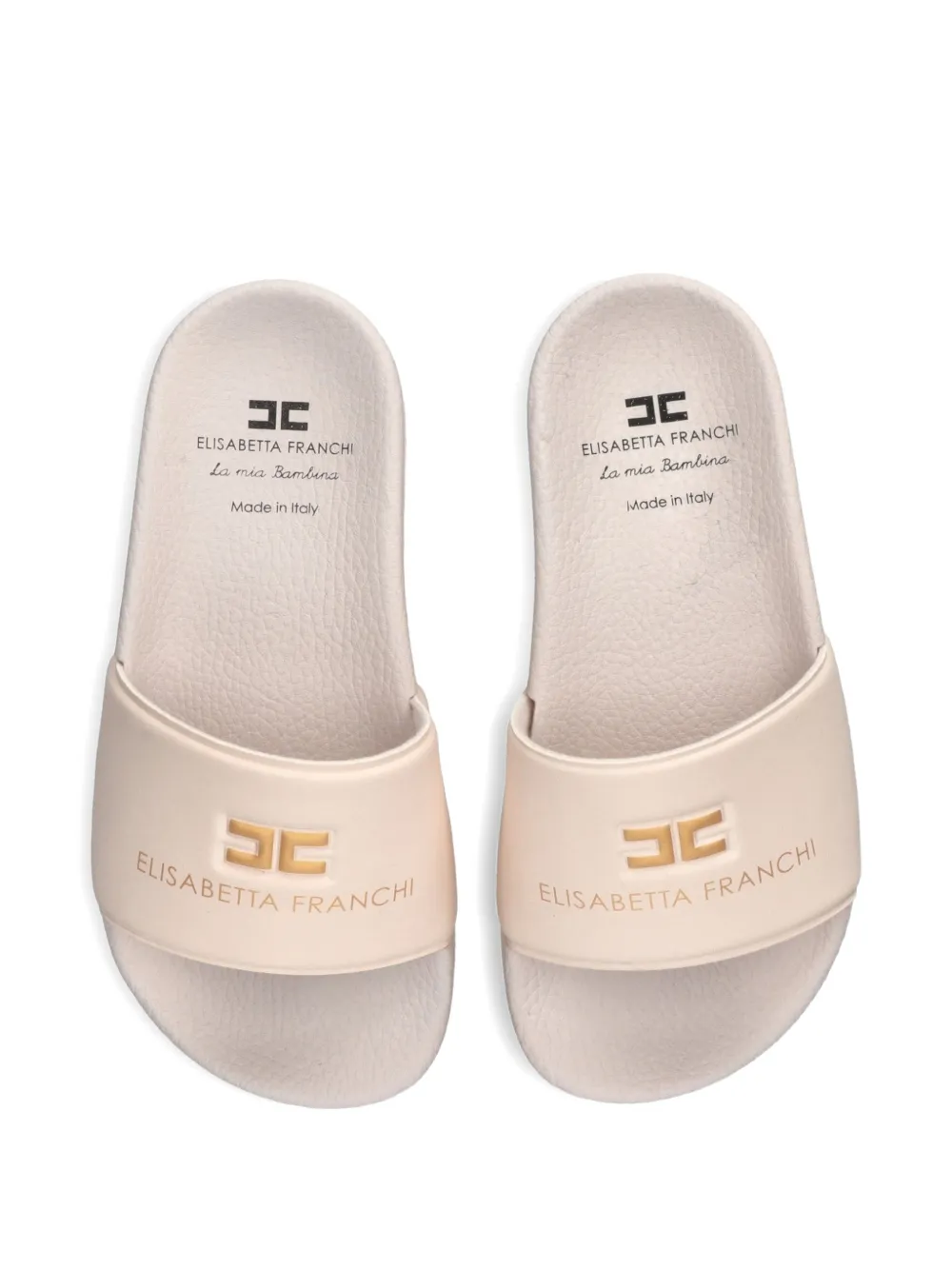 Elisabetta Franchi La Mia Bambina Teenslippers met logo Beige