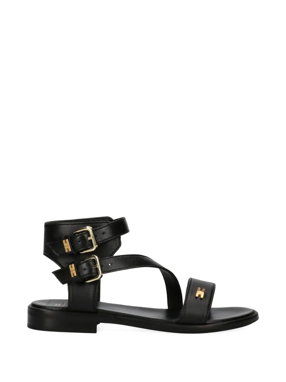 Elisabetta Franchi La Mia Bambina buckle strap sandal Zwart