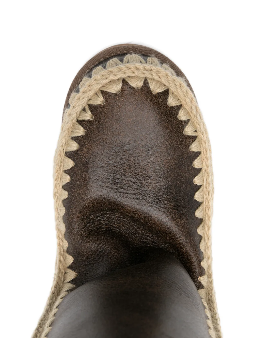 Mou Laarzen met contrasterende afwerking Bruin