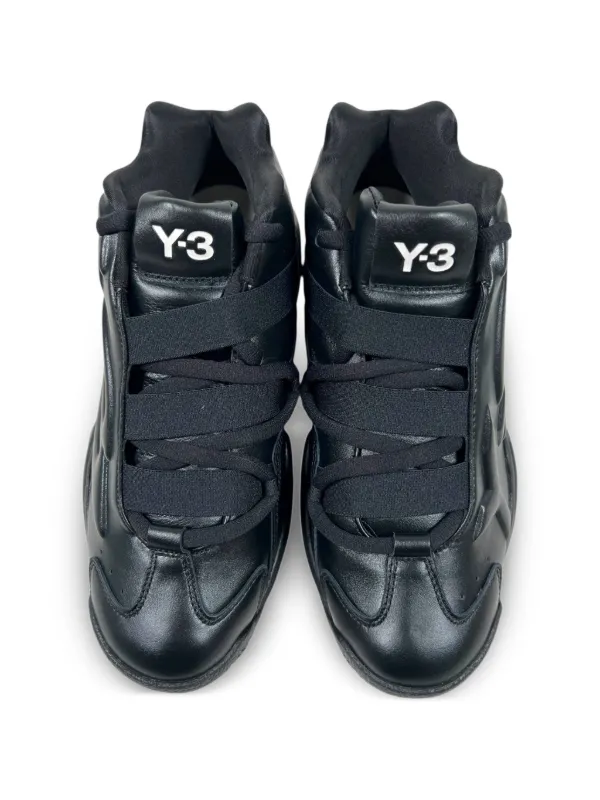 Y michi Y-3 Megaball Leather Sneakers | Black | FARFETCH RO