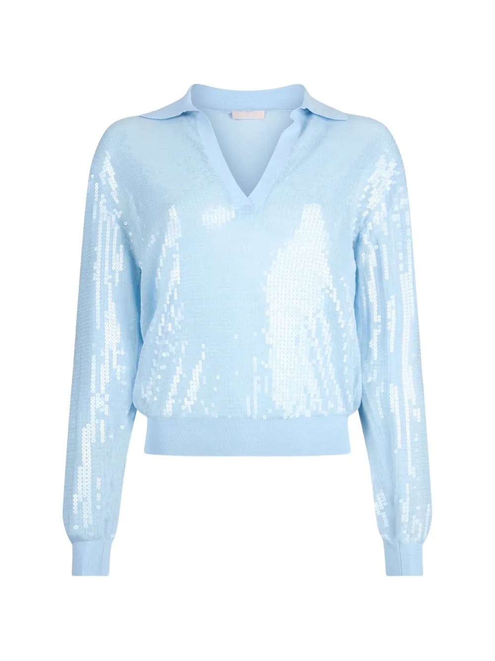 LIU JO sequin V-neck sweater - Blu