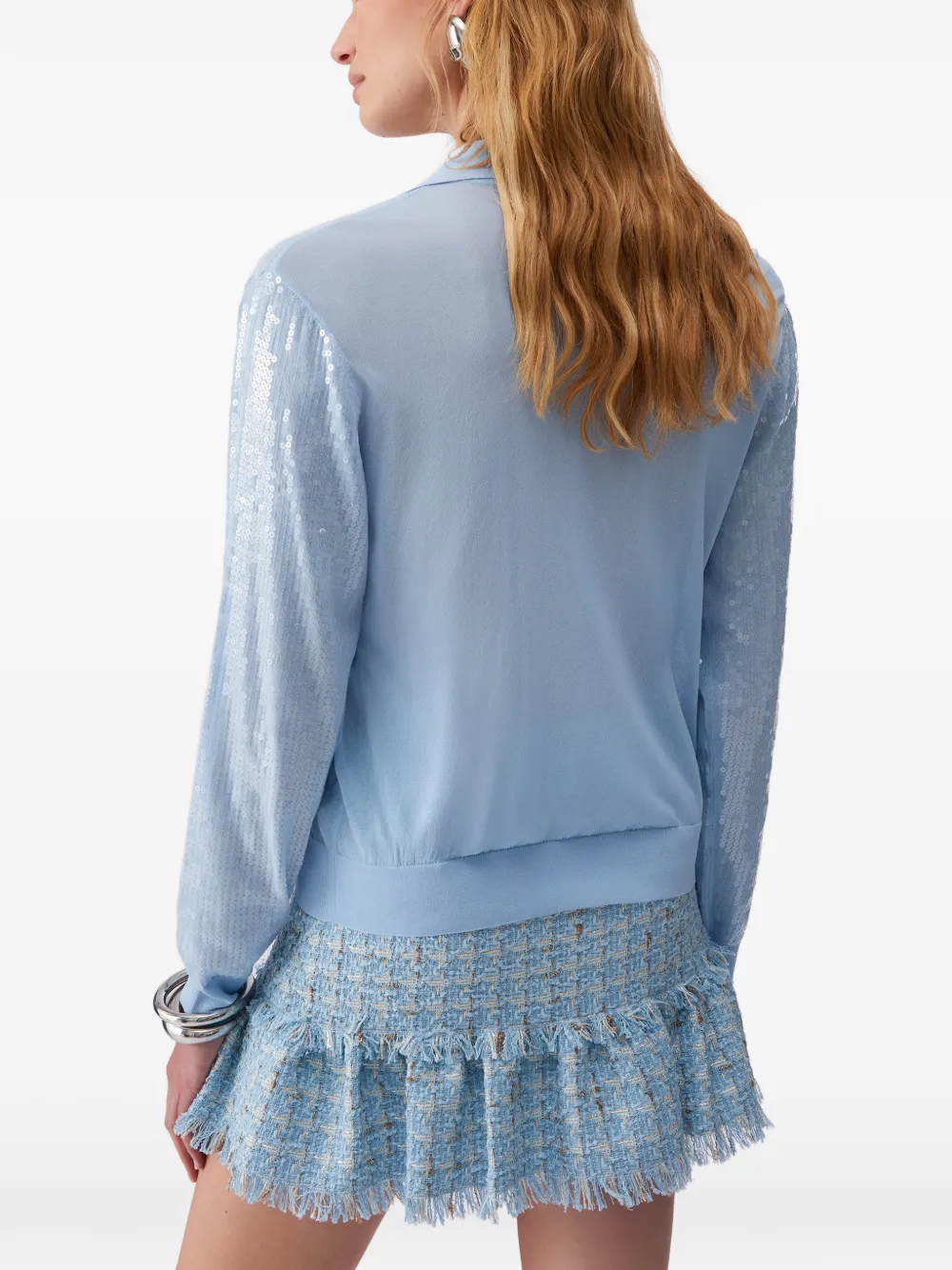  Liu Jo Sequin V-neck Sweater - Blue 