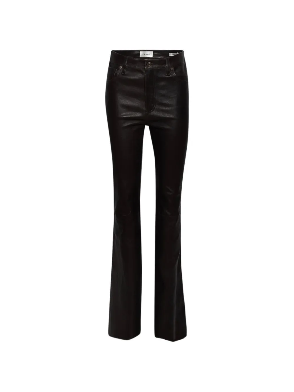 Frame The Reboot Flared Leather Trousers In Black