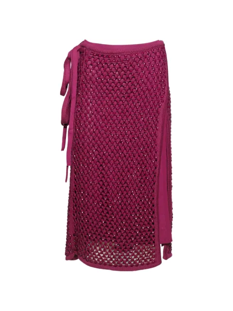 diotima beaded tie midi skirt