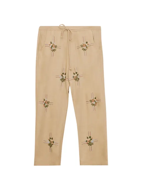 Baziszt floral-embroidered track pants