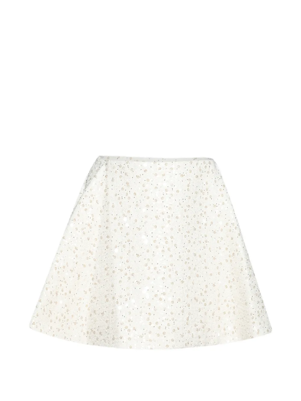 David Koma sequin bouclé a-line mini skirt - Bianco