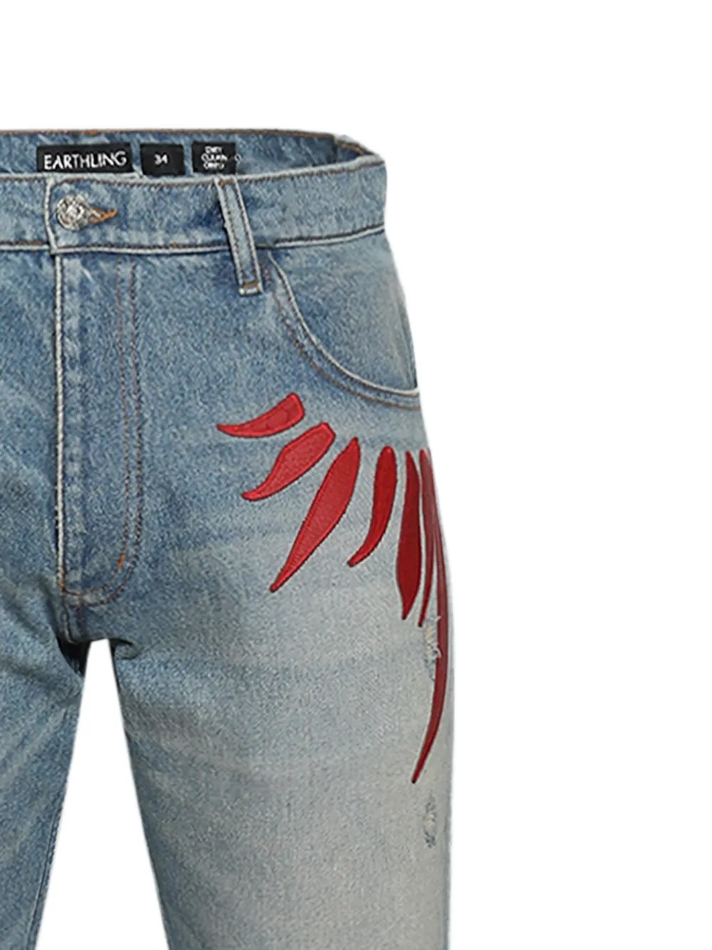  Earthling Vip Graphic-desingbutton-fastening Jeans - Blue 