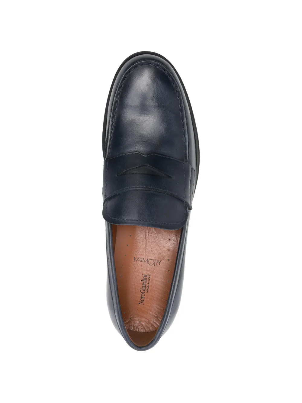 NERO GIARDINI penny leather loafers Blauw